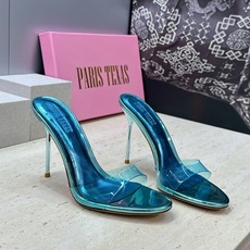 PARIS TEXAS 小众品牌 2026春夏新款糖果色高跟圆头露趾拼色凉拖女鞋 材质:鞋面进口牛漆皮拼接环保透明胶片+ PARIS TEXAS 小众品牌 2026春夏新款糖果色高跟圆头露趾拼色凉拖女鞋 材质:鞋面进口牛漆皮拼接环保透明胶片+