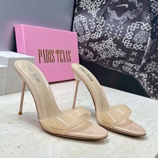 PARIS TEXAS 小众品牌 2026春夏新款糖果色高跟圆头露趾拼色凉拖女鞋 材质:鞋面进口牛漆皮拼接环保透明胶片+ PARIS TEXAS 小众品牌 2026春夏新款糖果色高跟圆头露趾拼色凉拖女鞋 材质:鞋面进口牛漆皮拼接环保透明胶片+