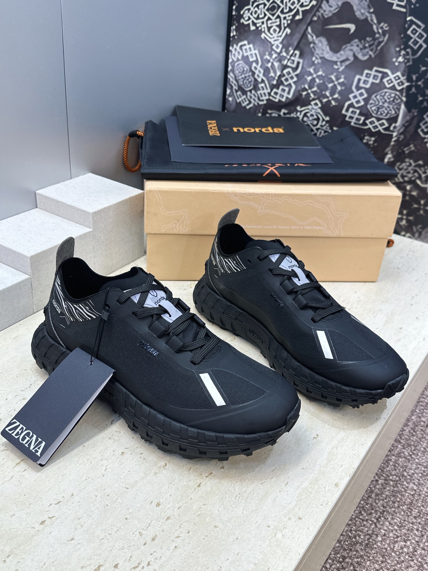 (仅男码) Zegna 2026春夏新款系带舒适休闲运动男鞋  杰尼亚字母logo厚底圆头时尚百搭拼色老爹跑鞋 材质:鞋