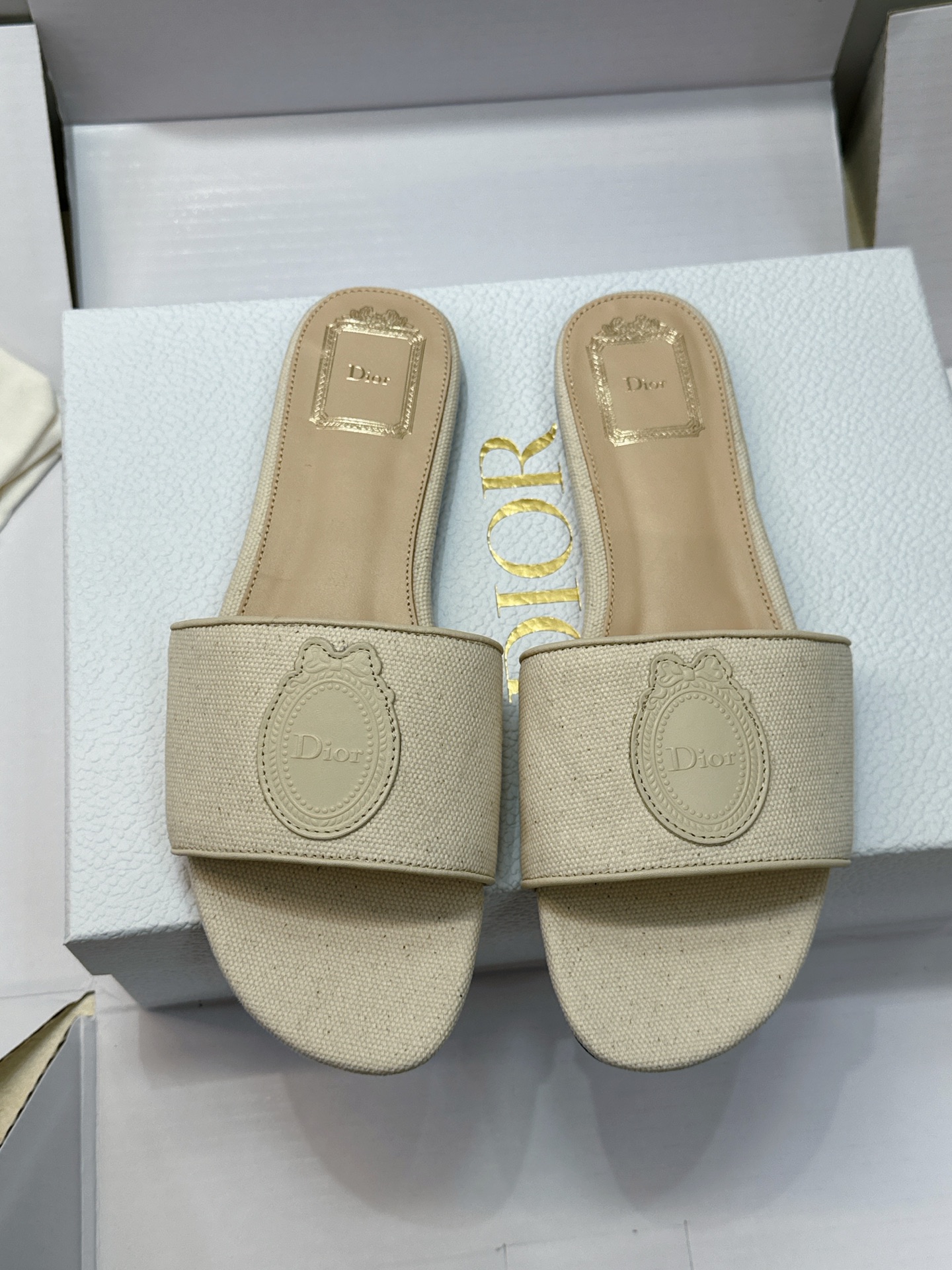 (配全套飞机盒) 迪奥 Dior 2026早春新款Medaillon一字拖女鞋 CD字母logo立体刺绣粗跟圆头露趾凉拖 (配全套飞机盒) 迪奥 Dior 2026早春新款Medaillon一字拖女鞋 CD字母logo立体刺绣粗跟圆头露趾凉拖