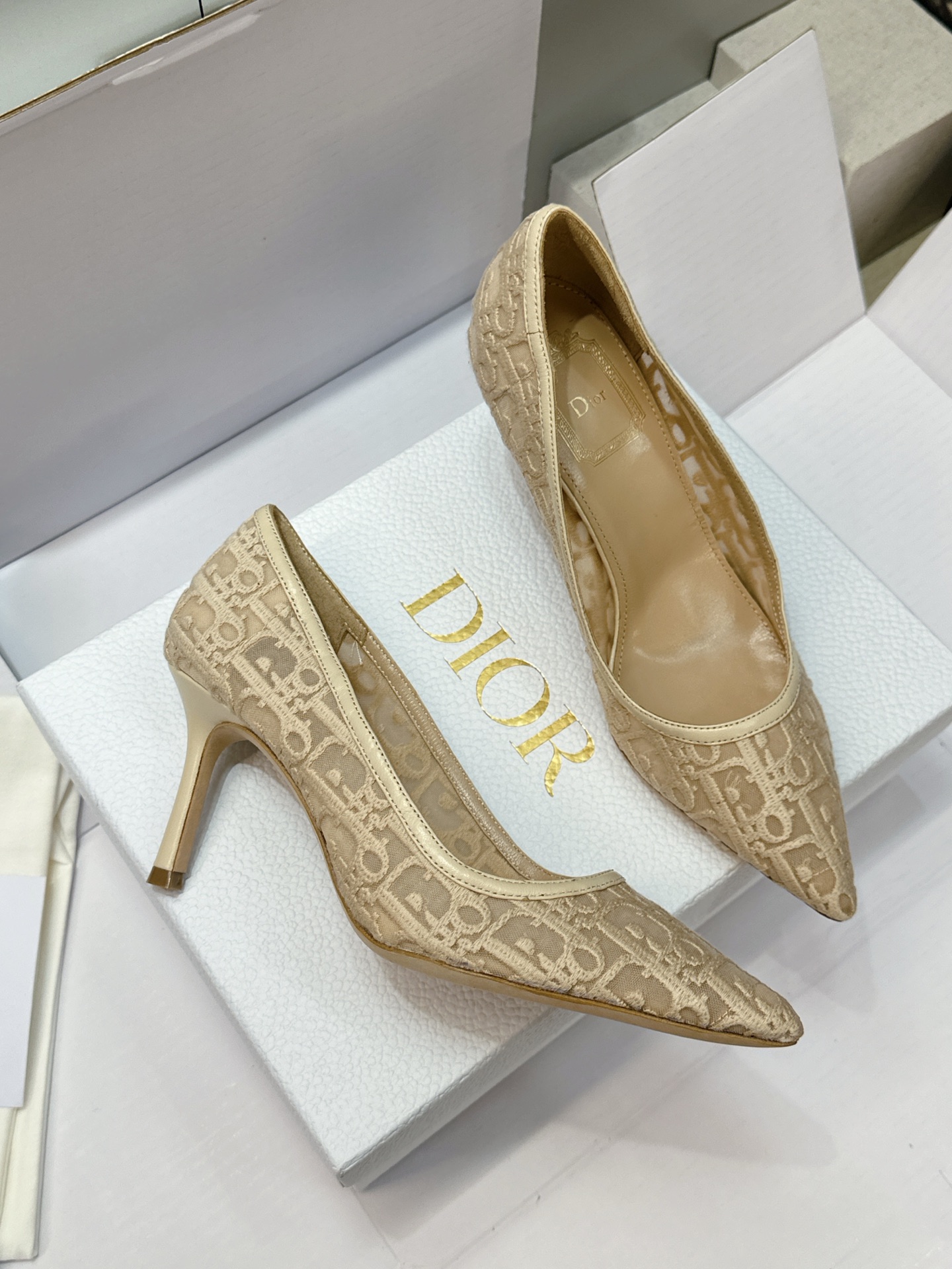 (配全套飞机盒) Dior 迪奥 2026春夏走秀新款Adiorble高跟尖头女鞋 CD明星同款时尚电绣字母logo平底 (配全套飞机盒) Dior 迪奥 2026春夏走秀新款Adiorble高跟尖头女鞋 CD明星同款时尚电绣字母logo平底