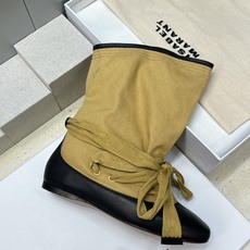 ISABEL MARANT 2026秋冬新款时尚绑带流苏女短靴 伊莎贝尔字母logo平底圆头一脚蹬拼色机车骑士靴 材质: ISABEL MARANT 2026秋冬新款时尚绑带流苏女短靴 伊莎贝尔字母logo平底圆头一脚蹬拼色机车骑士靴 材质: