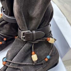 ISABEL MARANT 2026秋冬新款时尚串珠绑带流苏女短靴 伊莎贝尔字母logo五金皮带扣平底圆头一脚蹬拼色机车 ISABEL MARANT 2026秋冬新款时尚串珠绑带流苏女短靴 伊莎贝尔字母logo五金皮带扣平底圆头一脚蹬拼色机车