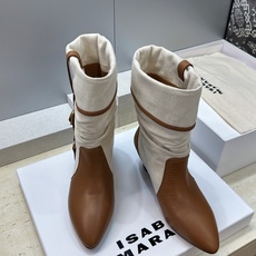 ISABEL MARANT 2026秋冬新款时尚拼色高跟尖头女短靴 伊莎贝尔字母logo五金扣一脚蹬机车马丁靴 材质:鞋 ISABEL MARANT 2026秋冬新款时尚拼色高跟尖头女短靴 伊莎贝尔字母logo五金扣一脚蹬机车马丁靴 材质:鞋