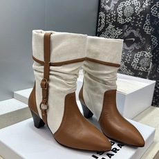 ISABEL MARANT 2026秋冬新款时尚拼色高跟尖头女短靴 伊莎贝尔字母logo五金扣一脚蹬机车马丁靴 材质:鞋 ISABEL MARANT 2026秋冬新款时尚拼色高跟尖头女短靴 伊莎贝尔字母logo五金扣一脚蹬机车马丁靴 材质:鞋