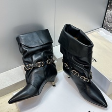 ISABEL MARANT 2026秋冬新款时尚拼色低跟尖头两穿中筒女靴 伊莎贝尔字母logo五金扣一脚蹬机车马丁靴 材 ISABEL MARANT 2026秋冬新款时尚拼色低跟尖头两穿中筒女靴 伊莎贝尔字母logo五金扣一脚蹬机车马丁靴 材