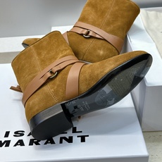ISABEL MARANT 2026秋冬新款时尚绑带流苏女短靴 伊莎贝尔字母logo低跟圆头一脚蹬拼色机车骑士军靴 材质 ISABEL MARANT 2026秋冬新款时尚绑带流苏女短靴 伊莎贝尔字母logo低跟圆头一脚蹬拼色机车骑士军靴 材质
