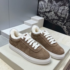 BRUNELLO CUCINELLI 2026秋冬新款拼色系带羊羔毛女鞋 BC字母logo平底圆头休闲运动滑板跑鞋 材 BRUNELLO CUCINELLI 2026秋冬新款拼色系带羊羔毛女鞋 BC字母logo平底圆头休闲运动滑板跑鞋 材