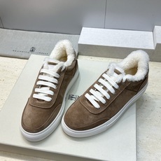 BRUNELLO CUCINELLI 2026秋冬新款拼色系带羊羔毛女鞋 BC字母logo平底圆头休闲运动滑板跑鞋 材 BRUNELLO CUCINELLI 2026秋冬新款拼色系带羊羔毛女鞋 BC字母logo平底圆头休闲运动滑板跑鞋 材