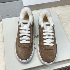 BRUNELLO CUCINELLI 2026秋冬新款拼色系带羊羔毛女鞋 BC字母logo平底圆头休闲运动滑板跑鞋 材 BRUNELLO CUCINELLI 2026秋冬新款拼色系带羊羔毛女鞋 BC字母logo平底圆头休闲运动滑板跑鞋 材