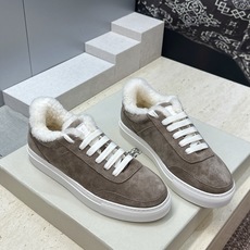BRUNELLO CUCINELLI 2026秋冬新款拼色系带羊羔毛女鞋 BC字母logo平底圆头休闲运动滑板跑鞋 材 BRUNELLO CUCINELLI 2026秋冬新款拼色系带羊羔毛女鞋 BC字母logo平底圆头休闲运动滑板跑鞋 材