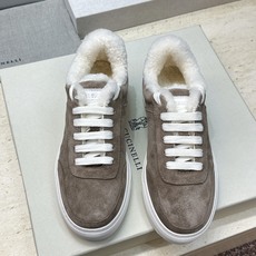 BRUNELLO CUCINELLI 2026秋冬新款拼色系带羊羔毛女鞋 BC字母logo平底圆头休闲运动滑板跑鞋 材 BRUNELLO CUCINELLI 2026秋冬新款拼色系带羊羔毛女鞋 BC字母logo平底圆头休闲运动滑板跑鞋 材