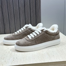 BRUNELLO CUCINELLI 2026秋冬新款拼色系带羊羔毛女鞋 BC字母logo平底圆头休闲运动滑板跑鞋 材 BRUNELLO CUCINELLI 2026秋冬新款拼色系带羊羔毛女鞋 BC字母logo平底圆头休闲运动滑板跑鞋 材