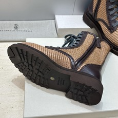 Brunello Cucineli 布鲁内诺库奇内利2026秋冬新款编织拼色女短靴 BC字母logo低跟圆头系带侧拉链机 Brunello Cucineli 布鲁内诺库奇内利2026秋冬新款编织拼色女短靴 BC字母logo低跟圆头系带侧拉链机