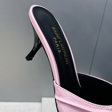 SAINT LAURENT PARIS 圣罗兰2026春夏新款中跟女鞋 YSL字母logo五金扣明星同款细根尖头一字拖 SAINT LAURENT PARIS 圣罗兰2026春夏新款中跟女鞋 YSL字母logo五金扣明星同款细根尖头一字拖