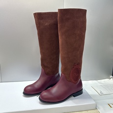Dior 迪奥2026秋冬走秀高定系列Medaillon系列及膝女靴 CD字母logo 标志性徽章电绣拼色优雅高筒长靴 Dior 迪奥2026秋冬走秀高定系列Medaillon系列及膝女靴 CD字母logo 标志性徽章电绣拼色优雅高筒长靴