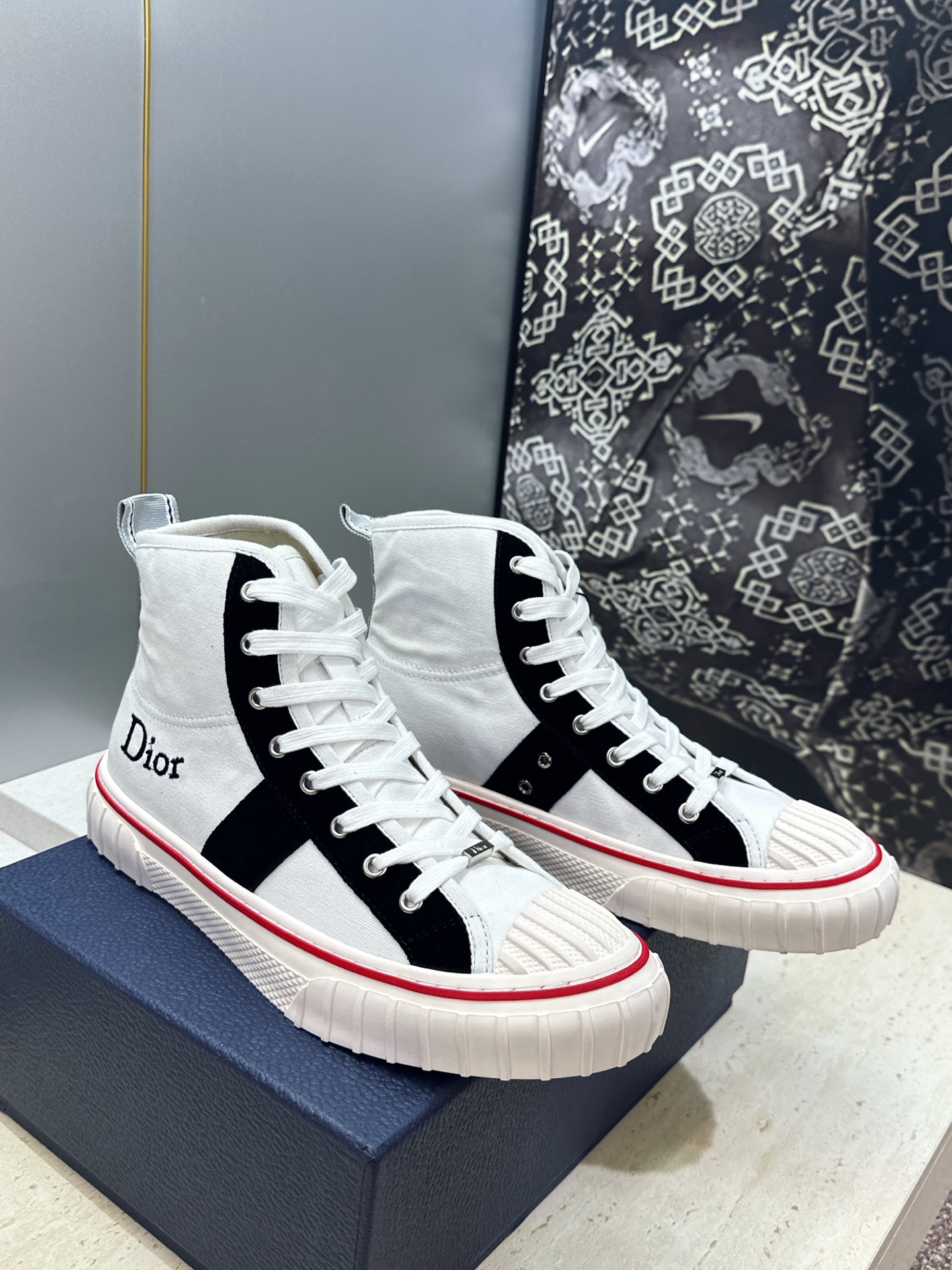 Dior 迪奥 2026春夏情侣新款 HooPer高帮贝壳头休闲运动小白鞋  CD字母logo立体刺绣Oblique图案