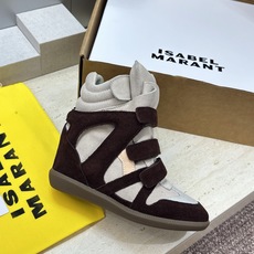 (配全套飞机盒) ISABEL MARANT 2026春夏新款高帮魔术贴休闲女鞋 伊莎贝尔字母logo平底内增高时尚拼色 (配全套飞机盒) ISABEL MARANT 2026春夏新款高帮魔术贴休闲女鞋 伊莎贝尔字母logo平底内增高时尚拼色