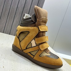 (配全套飞机盒) ISABEL MARANT 2026春夏新款高帮魔术贴休闲女鞋 伊莎贝尔字母logo平底内增高时尚拼色 (配全套飞机盒) ISABEL MARANT 2026春夏新款高帮魔术贴休闲女鞋 伊莎贝尔字母logo平底内增高时尚拼色