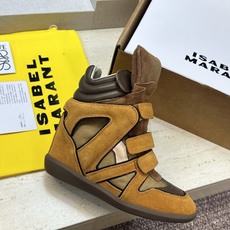 (配全套飞机盒) ISABEL MARANT 2026春夏新款高帮魔术贴休闲女鞋 伊莎贝尔字母logo平底内增高时尚拼色 (配全套飞机盒) ISABEL MARANT 2026春夏新款高帮魔术贴休闲女鞋 伊莎贝尔字母logo平底内增高时尚拼色