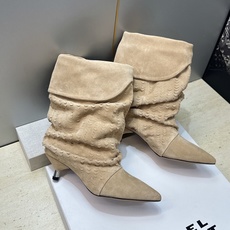 ISABEL MARANT 2026秋冬新款时尚低跟尖头两穿中筒女靴 伊莎贝尔字母logo一脚蹬机车马丁靴 材质:鞋面进 ISABEL MARANT 2026秋冬新款时尚低跟尖头两穿中筒女靴 伊莎贝尔字母logo一脚蹬机车马丁靴 材质:鞋面进