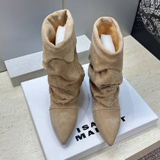 ISABEL MARANT 2026秋冬新款时尚低跟尖头两穿中筒女靴 伊莎贝尔字母logo一脚蹬机车马丁靴 材质:鞋面进 ISABEL MARANT 2026秋冬新款时尚低跟尖头两穿中筒女靴 伊莎贝尔字母logo一脚蹬机车马丁靴 材质:鞋面进