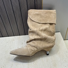 ISABEL MARANT 2026秋冬新款时尚低跟尖头两穿中筒女靴 伊莎贝尔字母logo一脚蹬机车马丁靴 材质:鞋面进 ISABEL MARANT 2026秋冬新款时尚低跟尖头两穿中筒女靴 伊莎贝尔字母logo一脚蹬机车马丁靴 材质:鞋面进