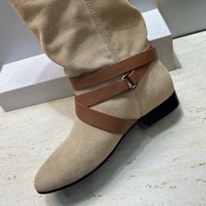 ISABEL MARANT 2026秋冬新款时尚绑带流苏高筒及膝女长靴 伊莎贝尔字母logo低跟圆头一脚蹬拼色机车骑士军 ISABEL MARANT 2026秋冬新款时尚绑带流苏高筒及膝女长靴 伊莎贝尔字母logo低跟圆头一脚蹬拼色机车骑士军