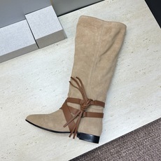 ISABEL MARANT 2026秋冬新款时尚绑带流苏高筒及膝女长靴 伊莎贝尔字母logo低跟圆头一脚蹬拼色机车骑士军 ISABEL MARANT 2026秋冬新款时尚绑带流苏高筒及膝女长靴 伊莎贝尔字母logo低跟圆头一脚蹬拼色机车骑士军
