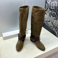 ISABEL MARANT 2026秋冬新款时尚绑带流苏高筒及膝女长靴 伊莎贝尔字母logo低跟圆头一脚蹬拼色机车骑士军 ISABEL MARANT 2026秋冬新款时尚绑带流苏高筒及膝女长靴 伊莎贝尔字母logo低跟圆头一脚蹬拼色机车骑士军