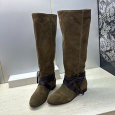 ISABEL MARANT 2026秋冬新款时尚绑带流苏高筒及膝女长靴 伊莎贝尔字母logo低跟圆头一脚蹬拼色机车骑士军 ISABEL MARANT 2026秋冬新款时尚绑带流苏高筒及膝女长靴 伊莎贝尔字母logo低跟圆头一脚蹬拼色机车骑士军