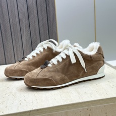 BRUNELLO CUCINELLI 2026秋冬新款拼色系带羊羔毛阿甘徳训女鞋 BC字母logo标志性串珠厚底圆头休闲 BRUNELLO CUCINELLI 2026秋冬新款拼色系带羊羔毛阿甘徳训女鞋 BC字母logo标志性串珠厚底圆头休闲