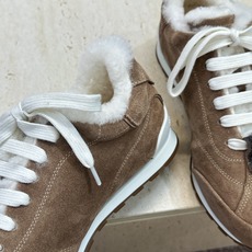 BRUNELLO CUCINELLI 2026秋冬新款拼色系带羊羔毛阿甘徳训女鞋 BC字母logo标志性串珠厚底圆头休闲 BRUNELLO CUCINELLI 2026秋冬新款拼色系带羊羔毛阿甘徳训女鞋 BC字母logo标志性串珠厚底圆头休闲