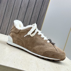 BRUNELLO CUCINELLI 2026秋冬新款拼色系带羊羔毛阿甘徳训女鞋 BC字母logo标志性串珠厚底圆头休闲 BRUNELLO CUCINELLI 2026秋冬新款拼色系带羊羔毛阿甘徳训女鞋 BC字母logo标志性串珠厚底圆头休闲