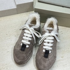 BRUNELLO CUCINELLI 2026秋冬新款拼色系带羊羔毛阿甘徳训女鞋 BC字母logo标志性串珠厚底圆头休闲 BRUNELLO CUCINELLI 2026秋冬新款拼色系带羊羔毛阿甘徳训女鞋 BC字母logo标志性串珠厚底圆头休闲