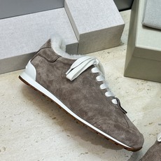 BRUNELLO CUCINELLI 2026秋冬新款拼色系带羊羔毛阿甘徳训女鞋 BC字母logo标志性串珠厚底圆头休闲 BRUNELLO CUCINELLI 2026秋冬新款拼色系带羊羔毛阿甘徳训女鞋 BC字母logo标志性串珠厚底圆头休闲