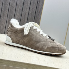 BRUNELLO CUCINELLI 2026秋冬新款拼色系带羊羔毛阿甘徳训女鞋 BC字母logo标志性串珠厚底圆头休闲 BRUNELLO CUCINELLI 2026秋冬新款拼色系带羊羔毛阿甘徳训女鞋 BC字母logo标志性串珠厚底圆头休闲
