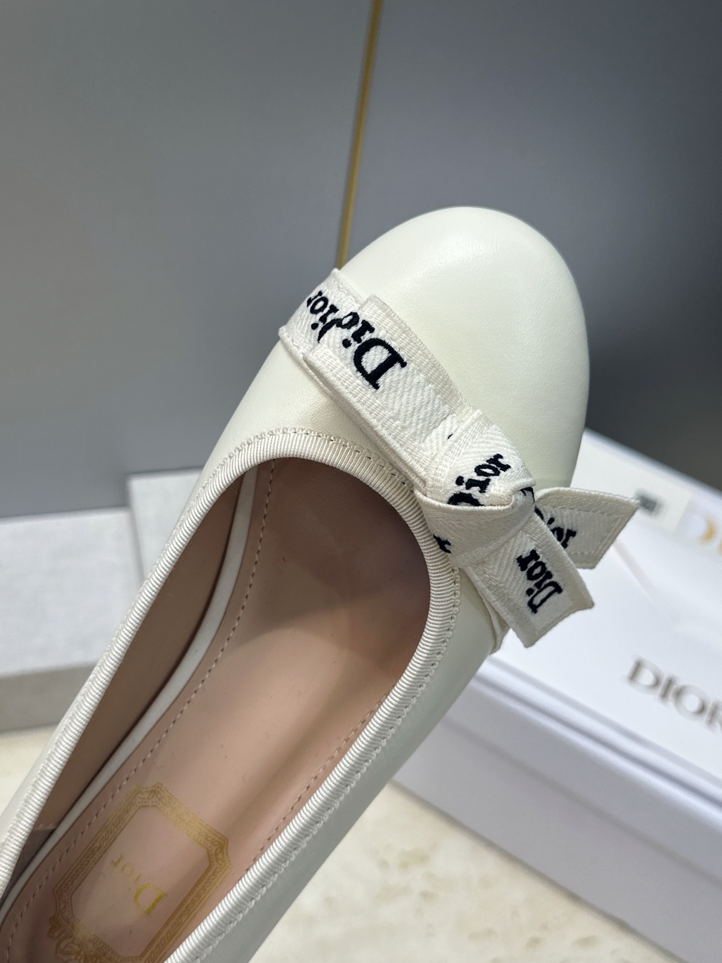 J'ADIOR 迪奥 Dior 2026 早春新款蝴蝶结粗跟芭蕾舞娃娃女鞋  明星同款CD字母logo立体刺绣低跟圆头玛