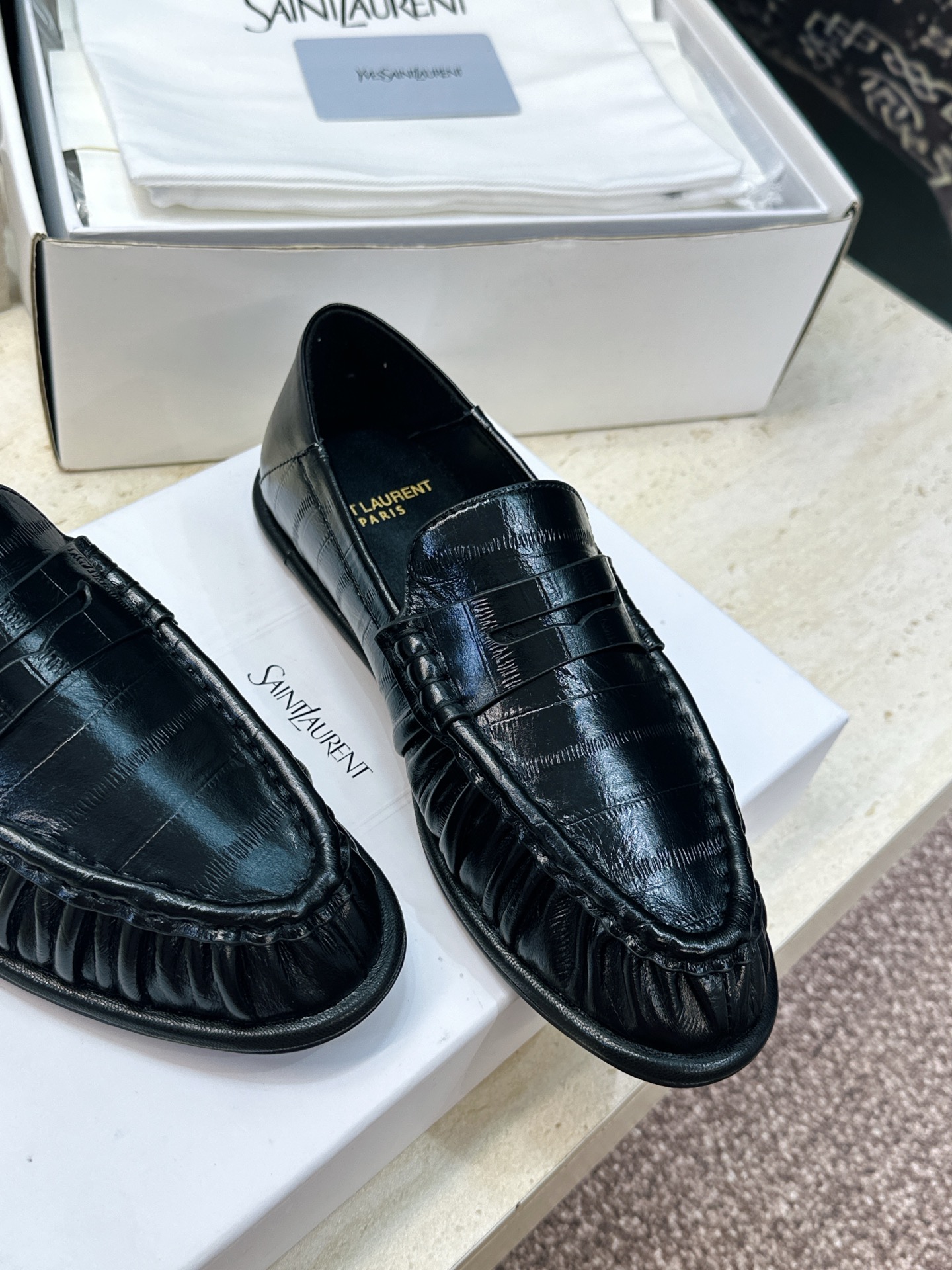 男士+20 SAINT LAURENT 2026春夏情侣新款两穿踩后跟懒人单鞋 YSL明星同款字母logo五金扣平底圆头