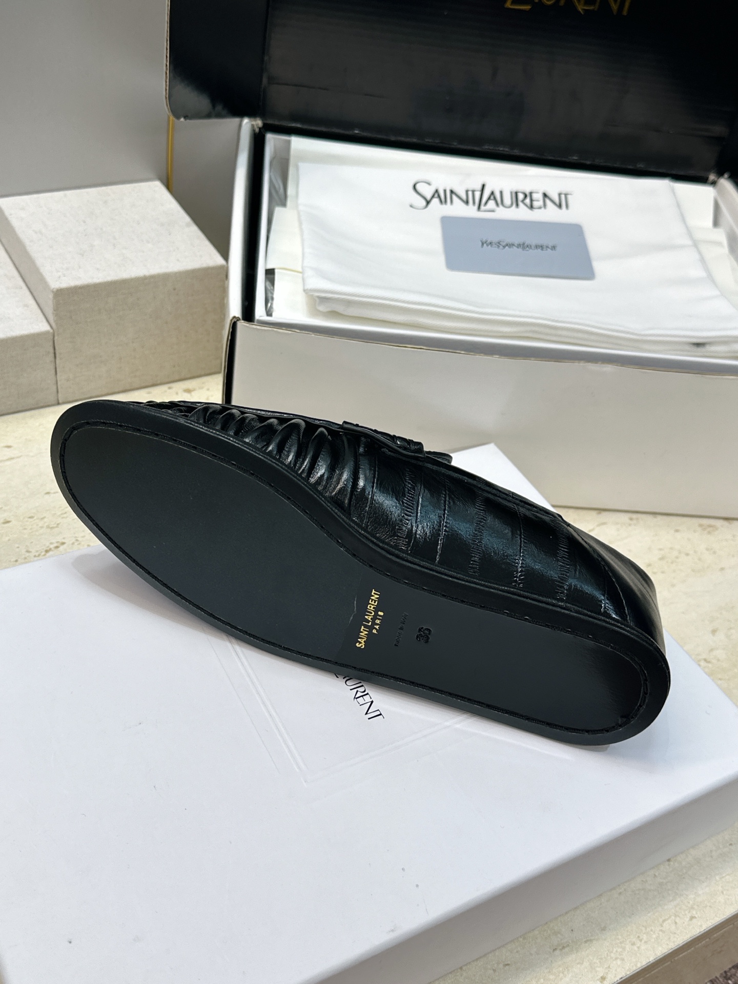 男士+20 SAINT LAURENT 2026春夏情侣新款两穿踩后跟懒人单鞋 YSL明星同款字母logo五金扣平底圆头