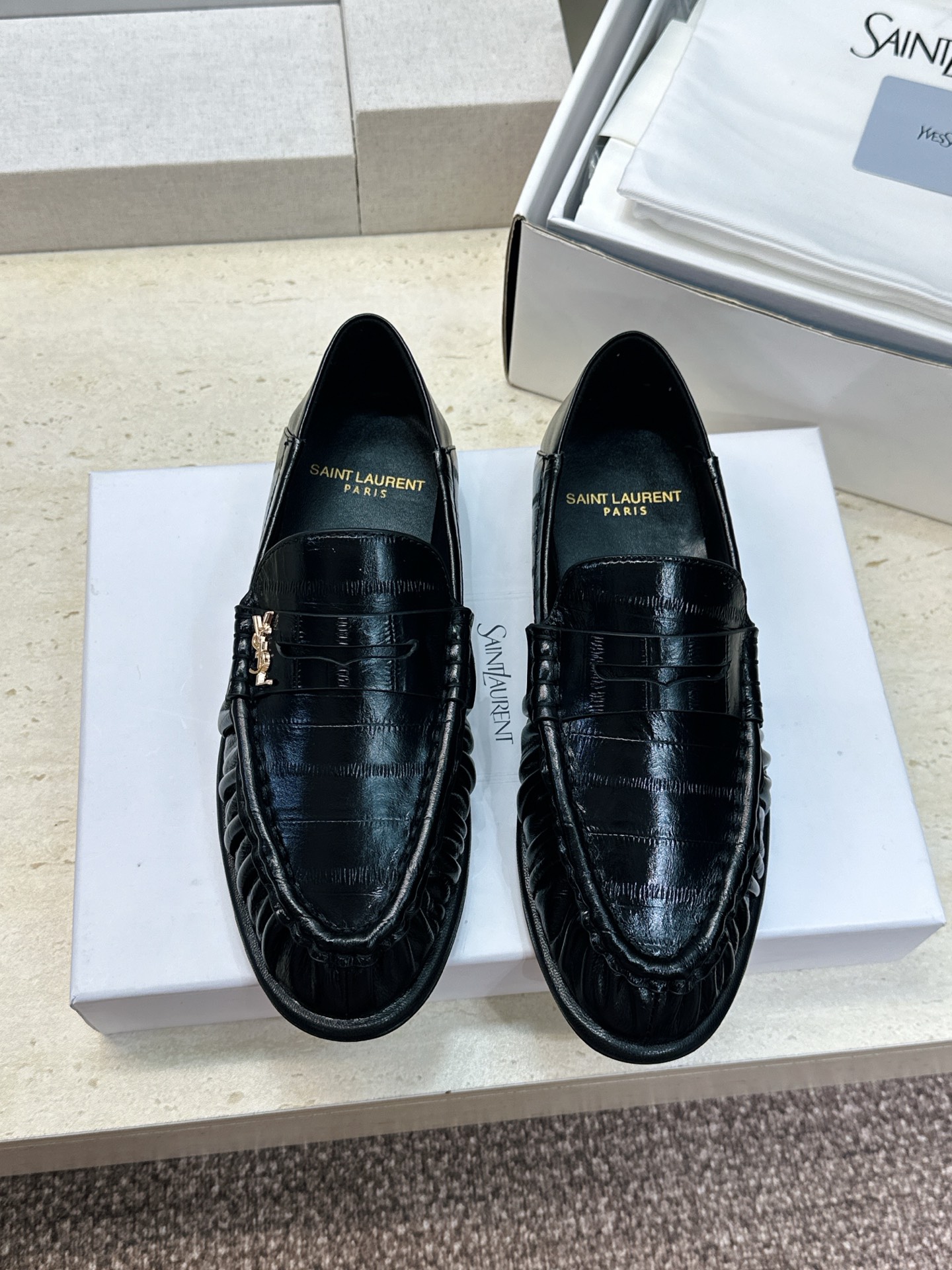 男士+20 SAINT LAURENT 2026春夏情侣新款两穿踩后跟懒人单鞋 YSL明星同款字母logo五金扣平底圆头