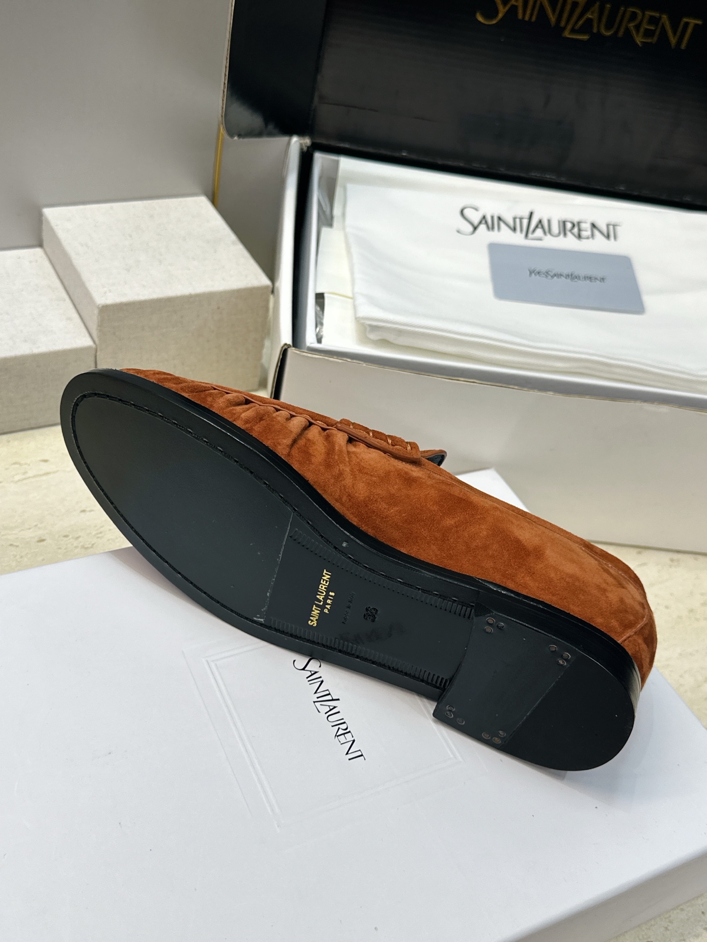 男士+20 SAINT LAURENT 2026春夏情侣新款果冻色懒人单鞋 YSL明星同款字母logo五金扣平底圆头拼色
