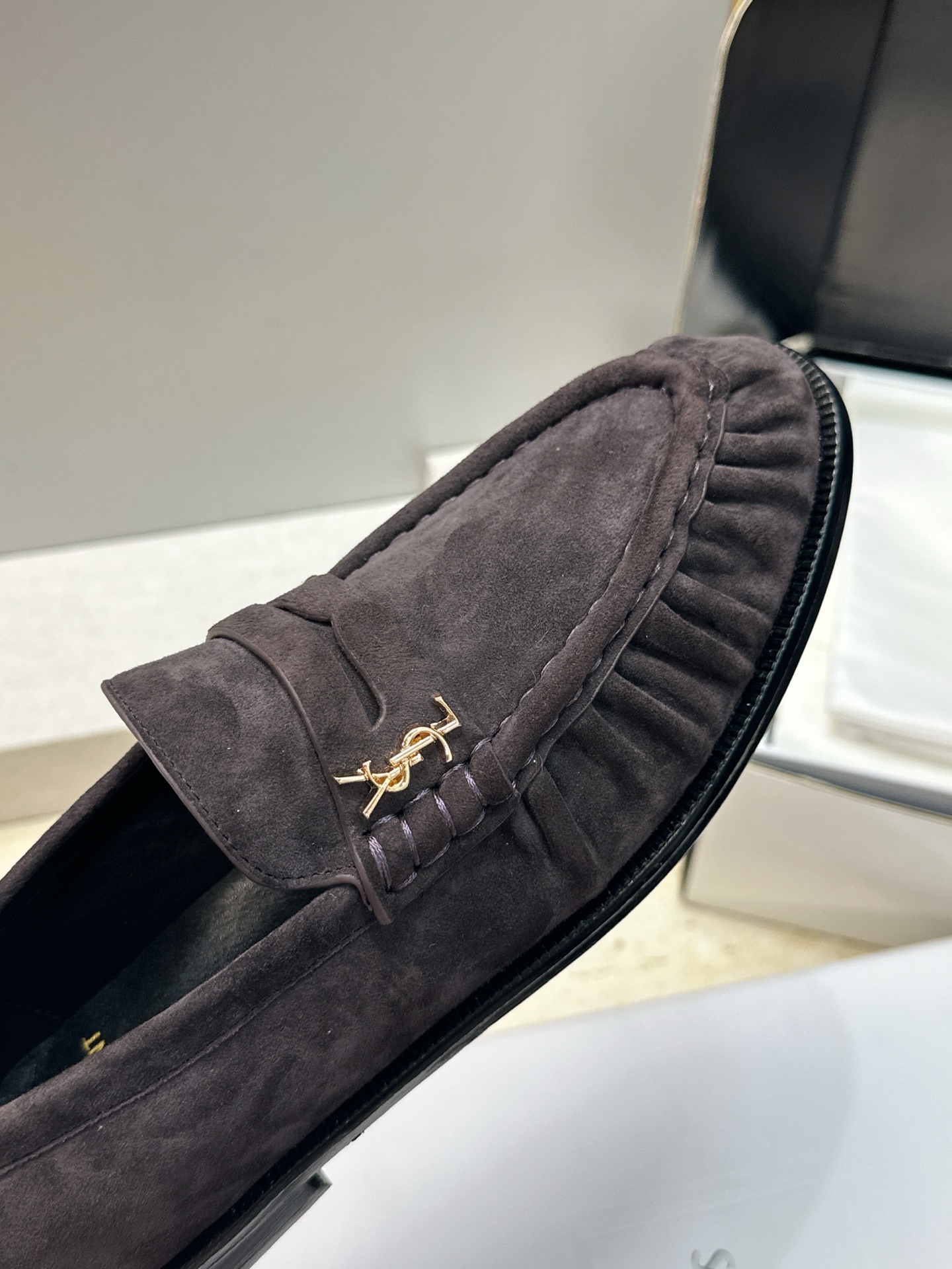 男士+20 SAINT LAURENT 2026春夏情侣新款果冻色懒人单鞋 YSL明星同款字母logo五金扣平底圆头拼色