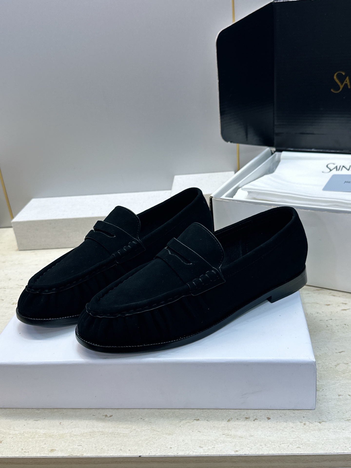 男士+20 SAINT LAURENT 2026春夏情侣新款果冻色懒人单鞋 YSL明星同款字母logo五金扣平底圆头拼色