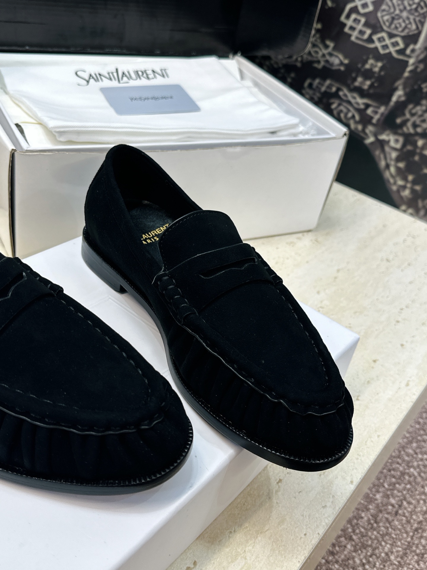 男士+20 SAINT LAURENT 2026春夏情侣新款果冻色懒人单鞋 YSL明星同款字母logo五金扣平底圆头拼色