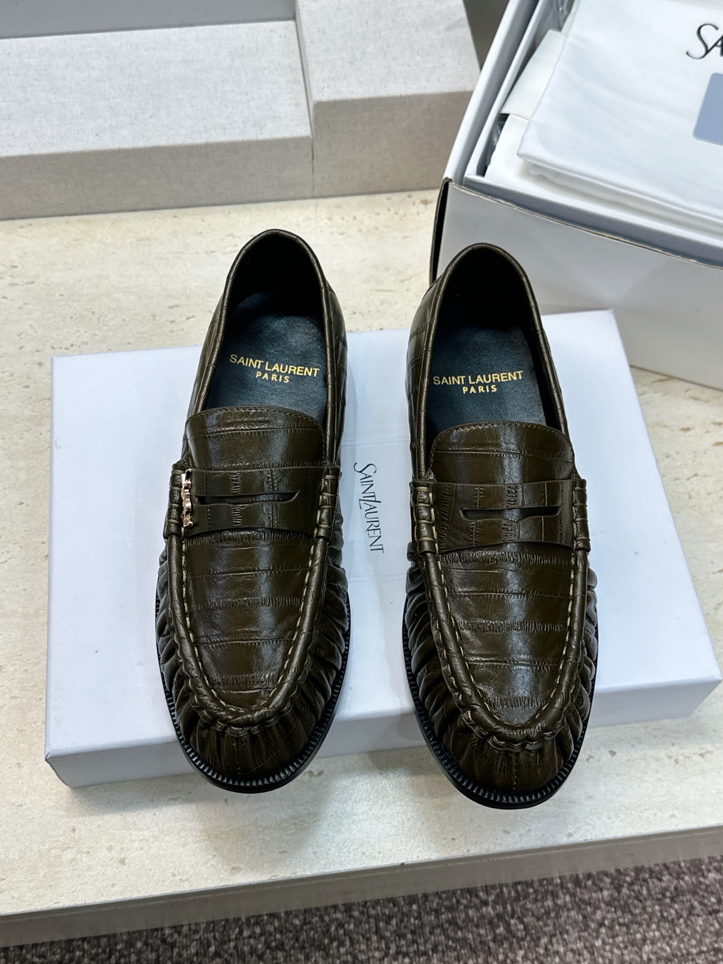 男士+20 SAINT LAURENT 2026春夏情侣新款果冻色懒人单鞋 YSL明星同款字母logo五金扣平底圆头拼色