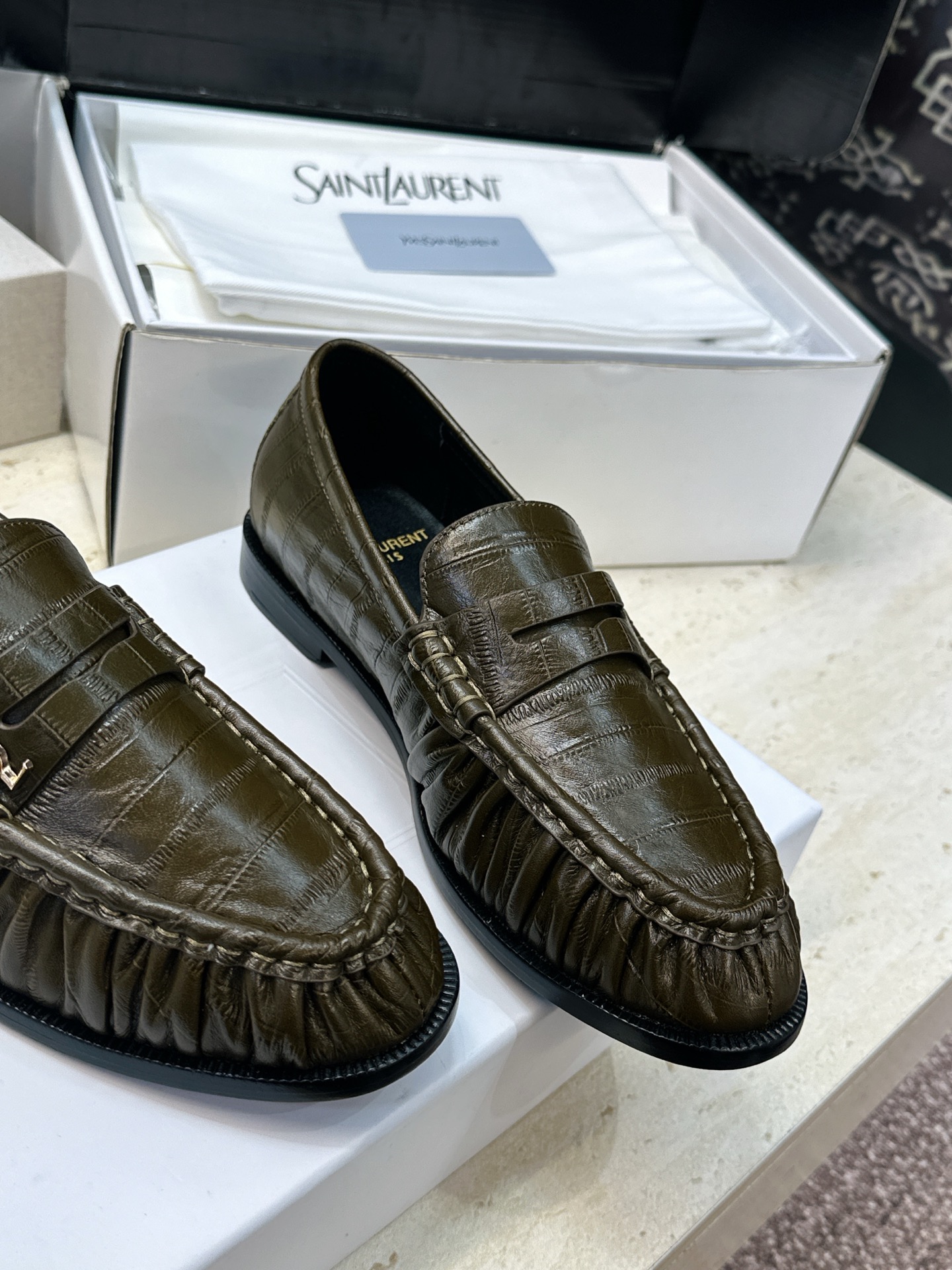 男士+20 SAINT LAURENT 2026春夏情侣新款果冻色懒人单鞋 YSL明星同款字母logo五金扣平底圆头拼色