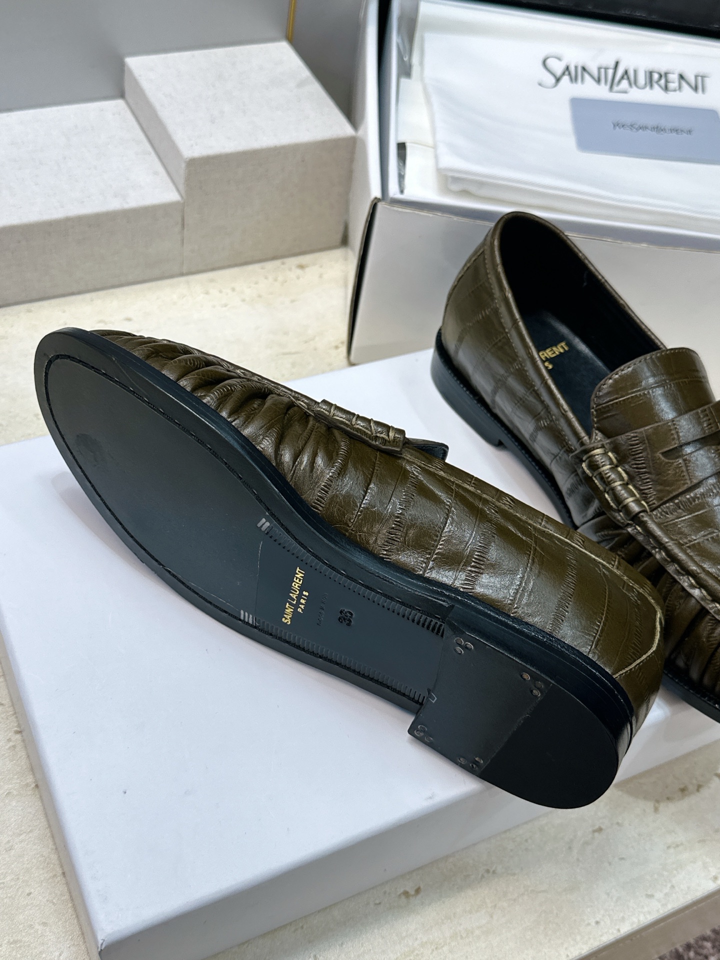 男士+20 SAINT LAURENT 2026春夏情侣新款果冻色懒人单鞋 YSL明星同款字母logo五金扣平底圆头拼色