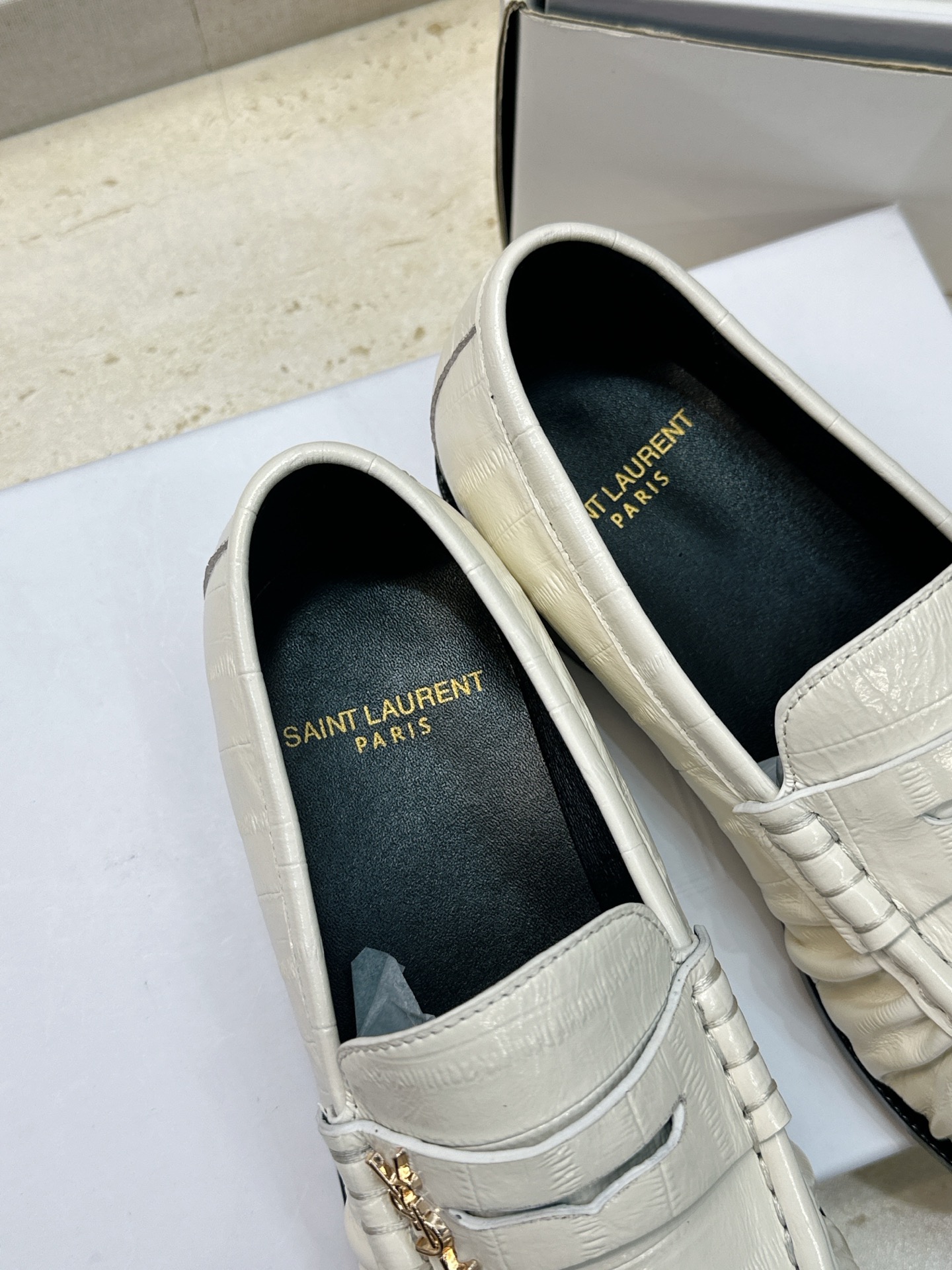 男士+20 SAINT LAURENT 2026春夏情侣新款果冻色懒人单鞋 YSL明星同款字母logo五金扣平底圆头拼色