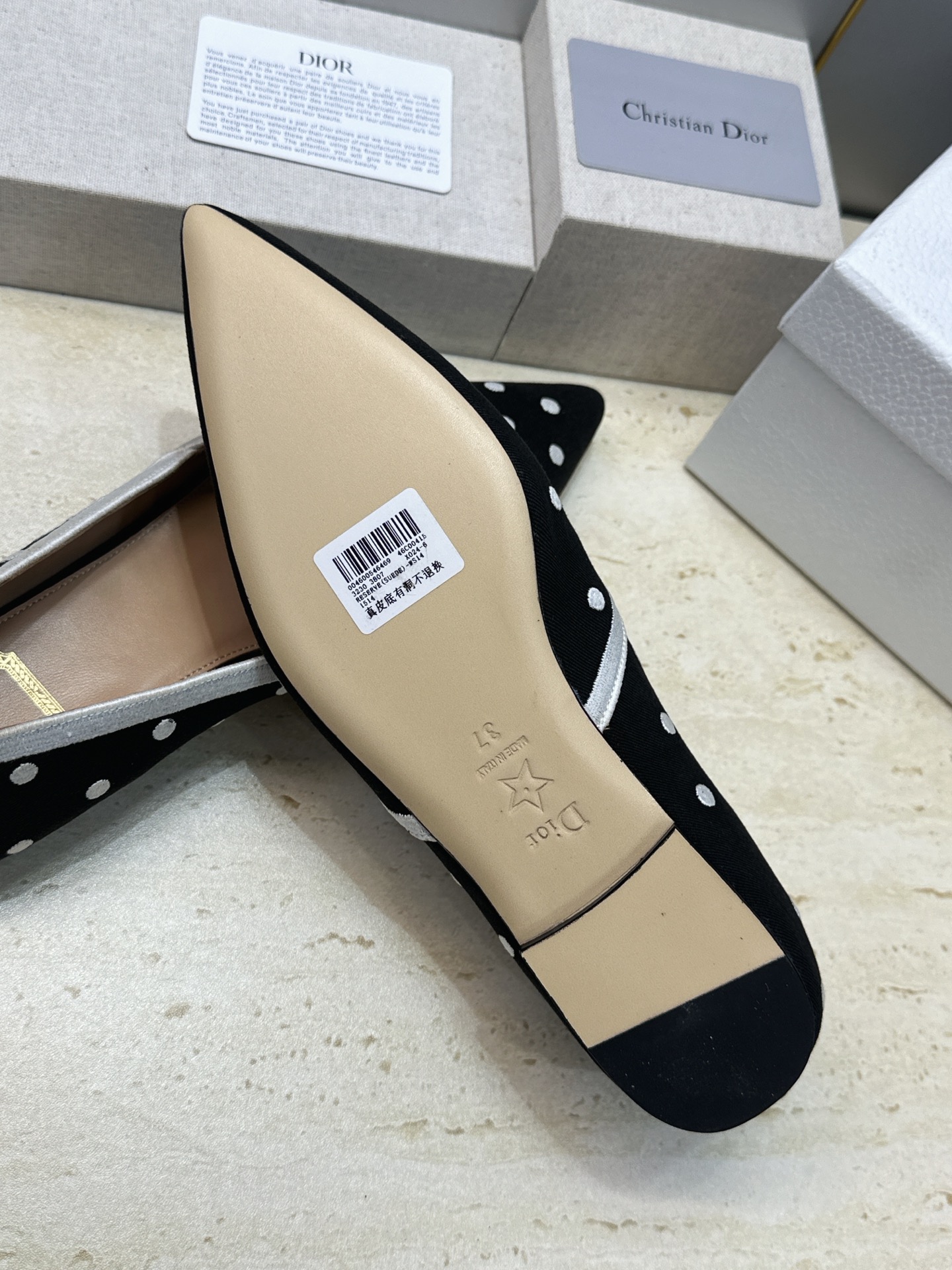 迪奥 Dior 2026春夏新款Romance 蝴蝶结波点拼色女鞋 CD字母logo立体刺绣平底尖头单鞋 材质:鞋面原版 迪奥 Dior 2026春夏新款Romance 蝴蝶结波点拼色女鞋 CD字母logo立体刺绣平底尖头单鞋 材质:鞋面原版